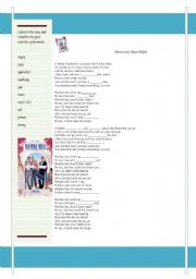 English Worksheet: Mamma mia 