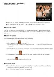 English Worksheet: FRIENDS -TWENTY SOMETHING