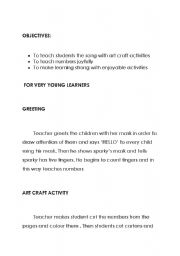 English Worksheet: teaching song to young learners
