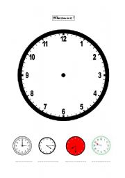 English worksheet: What time is it?