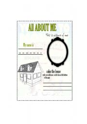 English Worksheet: all about me