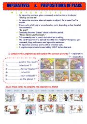 IMPERATIVES-PREPOSITIONS OF PLACE ( 4 pages!)