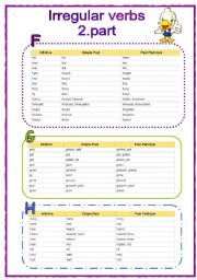 English Worksheet: Irregular verbs - 2. part