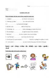 English Worksheet: Irregular verbs test