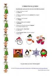 English Worksheet: Christmas Jokes