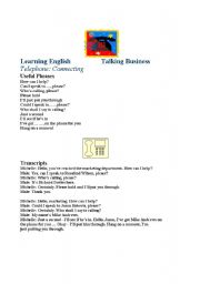 English worksheet: TELEPHONE 