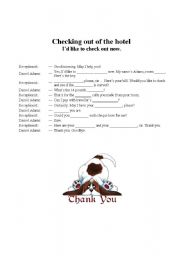 English worksheet: CHECK OUT THE HOTEL 