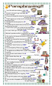 English Worksheet: More Practice on Paraphrasing for Upper Intermediate Students 