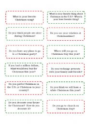 Christmas Mingle:  Conversation cards