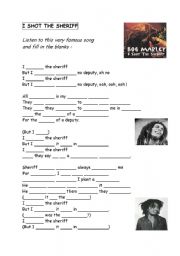 English worksheet: I SHOT THE SHERIFF