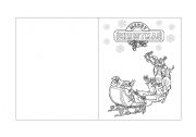 English Worksheet: Christmas colouring card