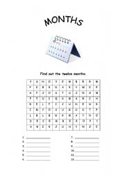 English Worksheet: Months