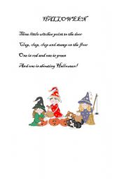 English Worksheet: Halloween poem