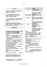 English Worksheet: prepositions of time page 2 of 2