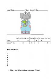 English Worksheet: Likes / Dislikes