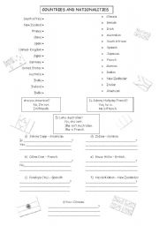 English Worksheet: Nationalities and countries