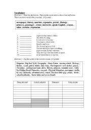 English Worksheet: vocabulary worksheet