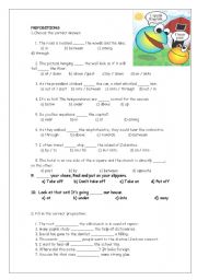 English Worksheet: prepositions