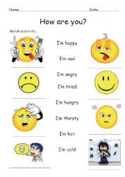 English Worksheet: How are you?