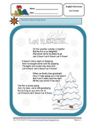 English Worksheet: Let it snow