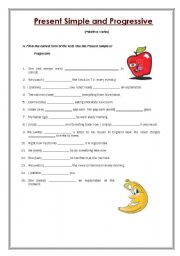 English Worksheet: Present Simple and Progressive