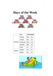 English Worksheet: Daysof the week, months ans seasons of the year