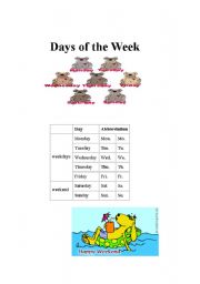 English worksheet: Daysof the week, months ans seasons of the year