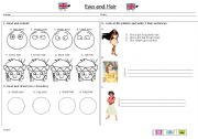 English Worksheet: Eyes and hair