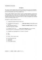 English worksheet: Firefighters