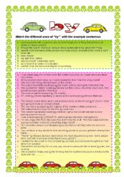 English Worksheet: THE DIFFERENT USES OF 