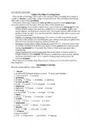 English Worksheet: Gadjets with answer key 