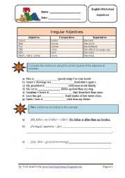 English Worksheet: Irregular adjectives 