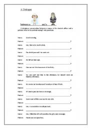 English Worksheet: A dialogue between a nurse and a patient