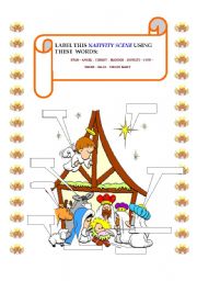 English Worksheet: nativity scene