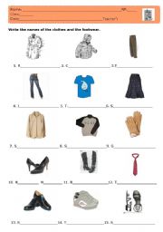 English Worksheet: Clothes and footwear
