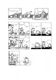 English Worksheet: CALVIN & HOBBES & GARFIELD BLANK COMIC STRIPS 2/5