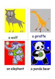 English worksheet: animals flash-card