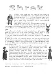 English Worksheet: shrek reading + exercises