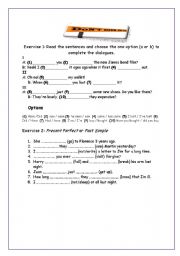 English worksheet: present perfect tense