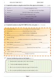 FIRST TERM TEST part 2 of 2