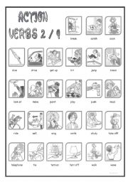 Action Verbs (B&W) 2/4