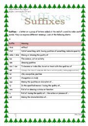 English Worksheet: Suffixes