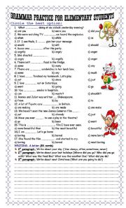 English Worksheet: Grammar Practice for Elementary Students