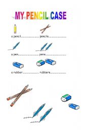 English worksheet: English Adventure 1 - My pencil case