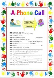 English Worksheet: A phone call