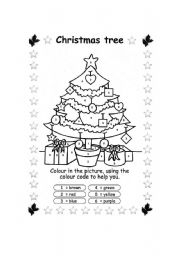 English Worksheet: Christmas Tree 