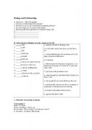 English Worksheet: Dating and Relationships