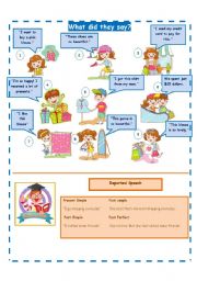 English Worksheet: REPORTED SPEECH/PRESENT,PAST,PAST PERFECT