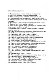 English Worksheet: Practicing Plurals