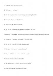 English Worksheet: Reported Speech 3